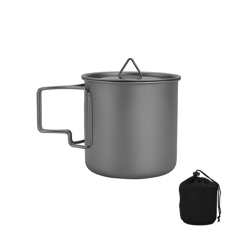 Camping Cooking Cup - Tytanowy kubek turystyczny ze składanym uchwytem,