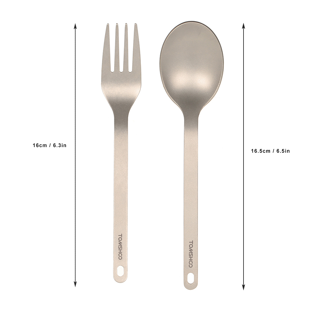 Camping Cooking Cutlery Set - TOMSHOO Tytanowa Zastawa Stołowa Łyżka Obiadowa