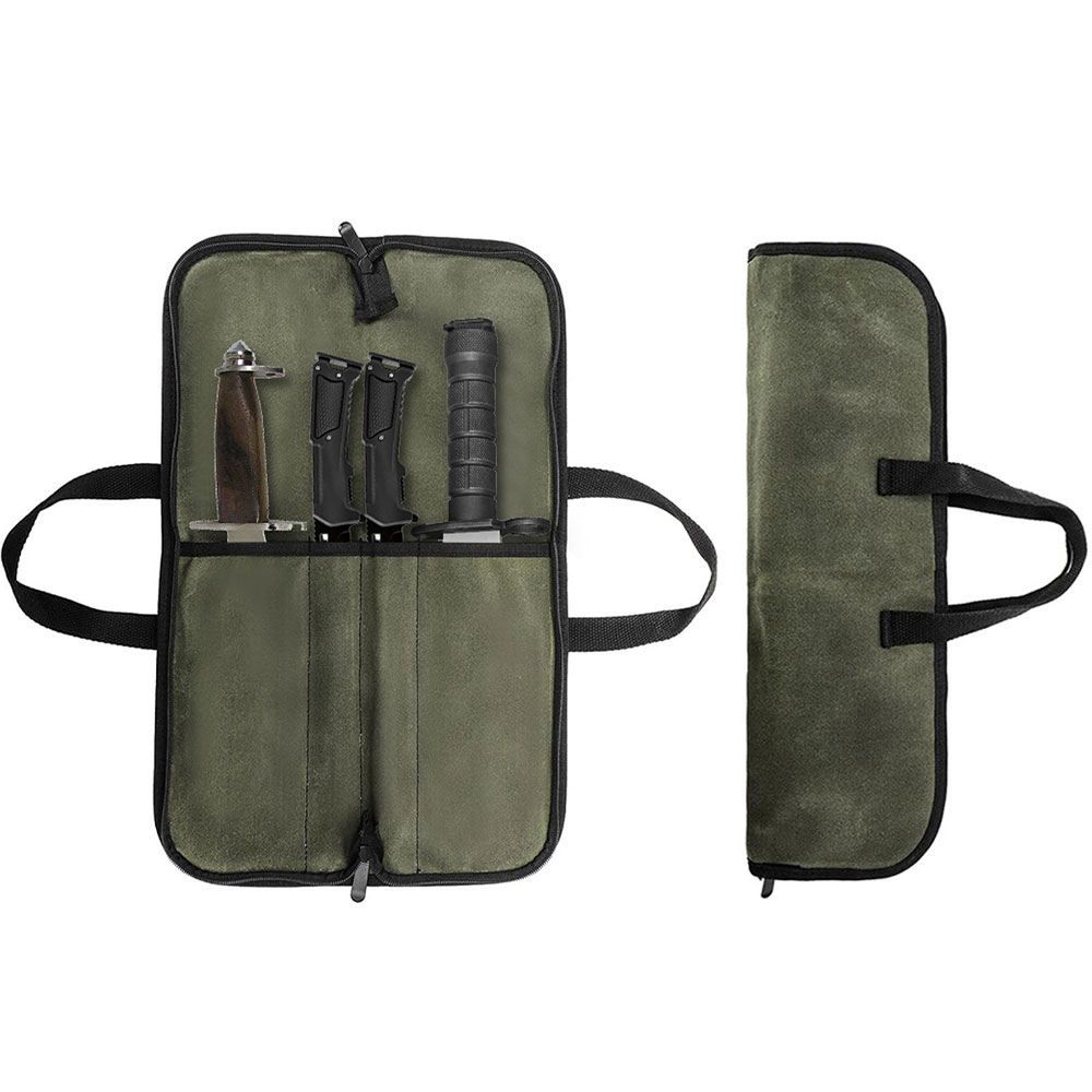 Camping Cooking Knife - Torba na noże z woskowanego płótna,