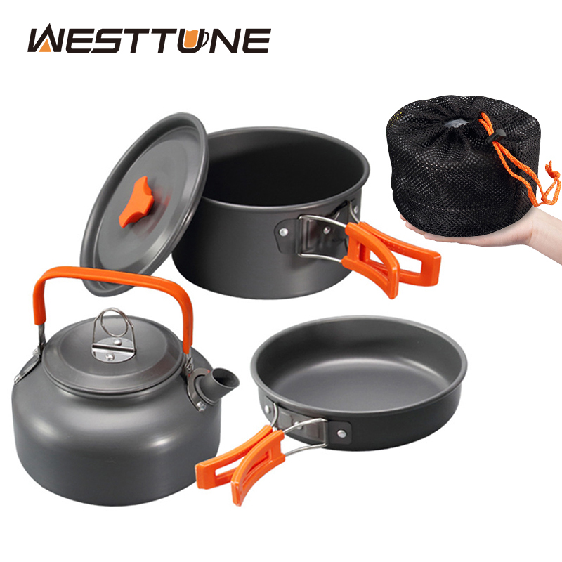 Camping Cooking Cup - WESTTUNE Zestaw naczyń kempingowych Aluminiowy przenośny